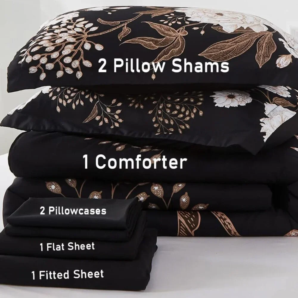 Full SET Botanical Floral Bedding Set